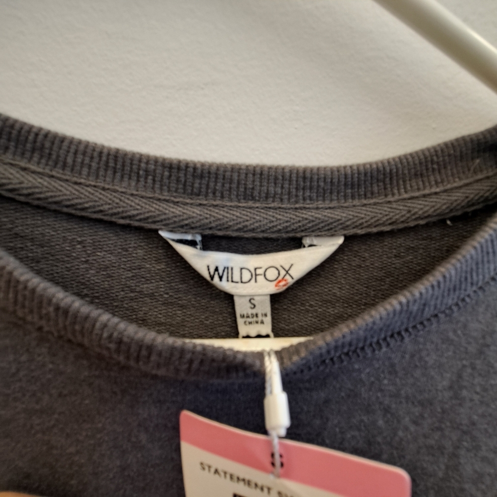 WILDFOX EASY DOES IT WOMENS SWEATSHIRT SIZE SMALL NEW GRAY - Picture 5 of 7